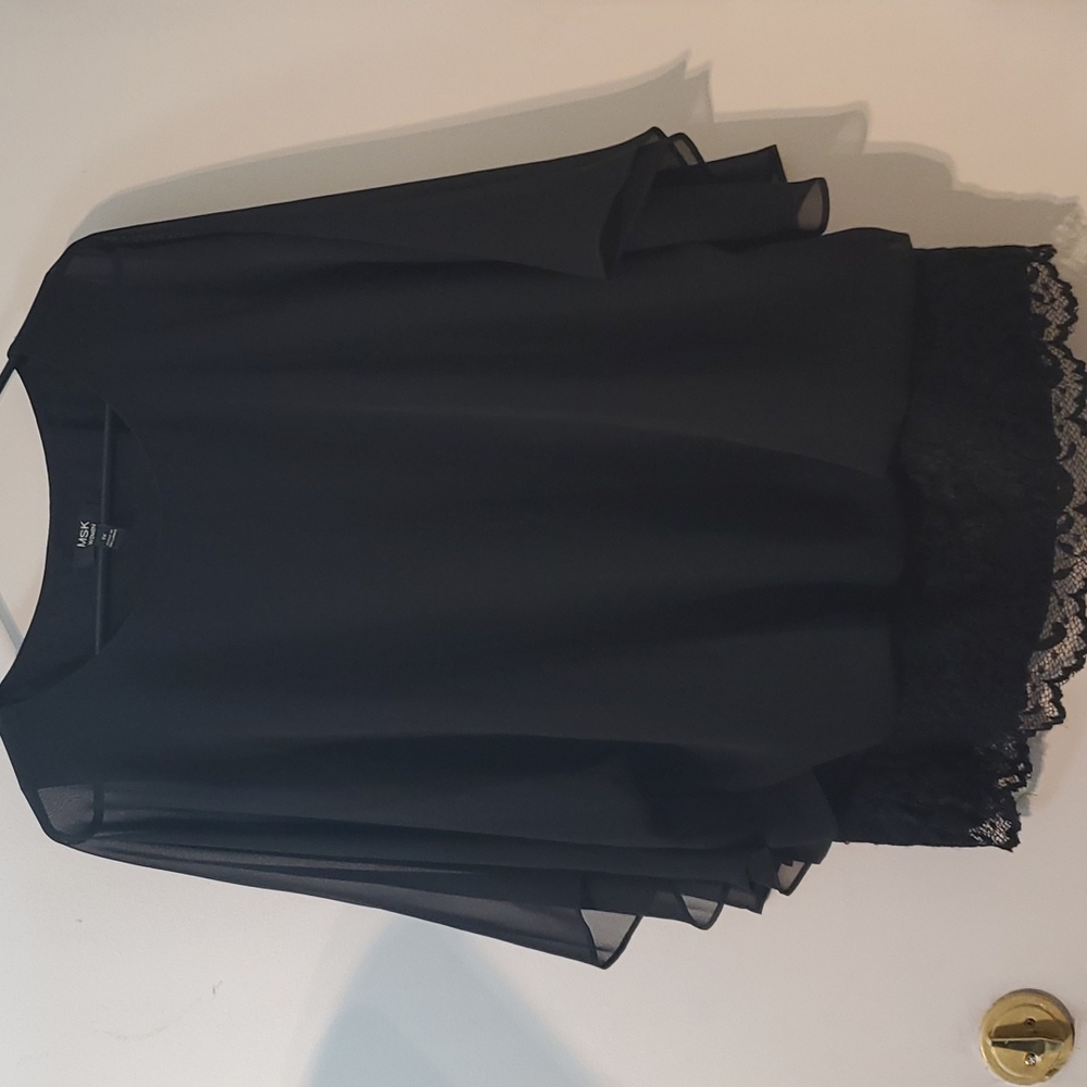 MSK 1X black batwing blouse